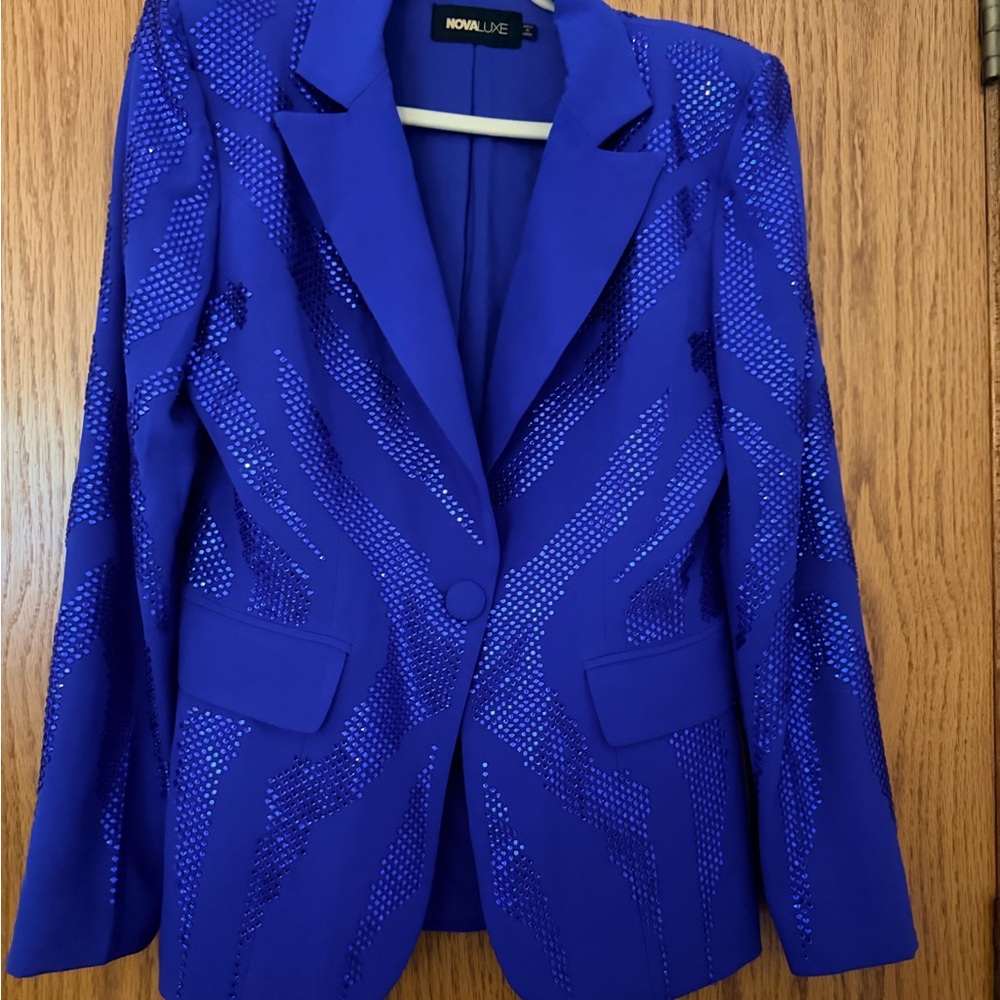 Women's Blue Sequin Blazer